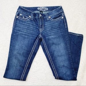 Paisley Sky Sz 4 Low Rise Embellished Skinnies